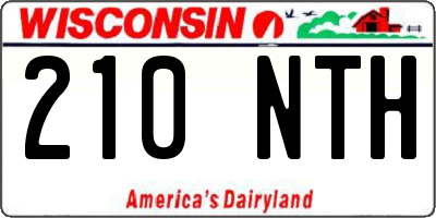 WI license plate 210NTH