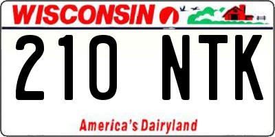 WI license plate 210NTK