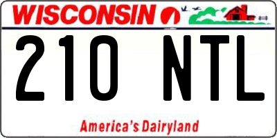 WI license plate 210NTL