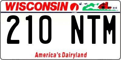 WI license plate 210NTM