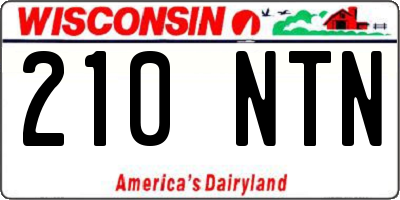 WI license plate 210NTN