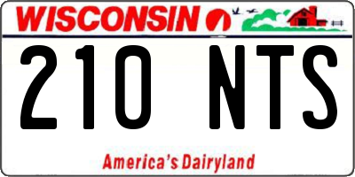 WI license plate 210NTS