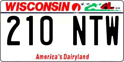 WI license plate 210NTW
