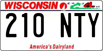 WI license plate 210NTY