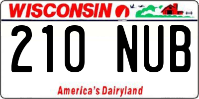 WI license plate 210NUB