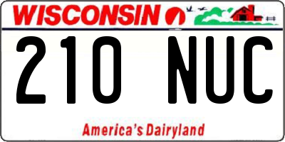 WI license plate 210NUC