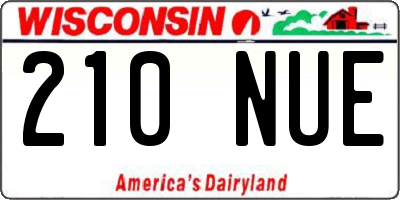 WI license plate 210NUE