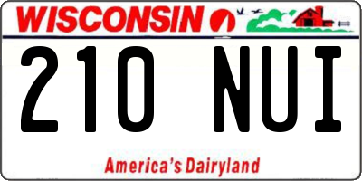 WI license plate 210NUI