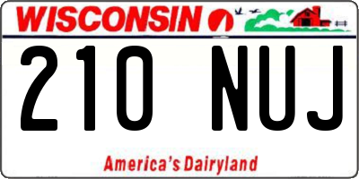 WI license plate 210NUJ