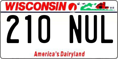 WI license plate 210NUL