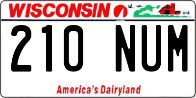 WI license plate 210NUM