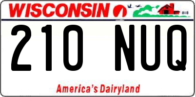 WI license plate 210NUQ
