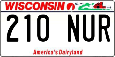 WI license plate 210NUR