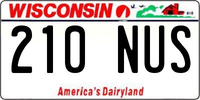 WI license plate 210NUS