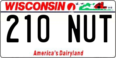 WI license plate 210NUT