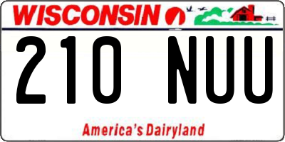 WI license plate 210NUU