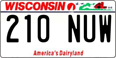 WI license plate 210NUW