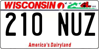 WI license plate 210NUZ