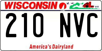WI license plate 210NVC