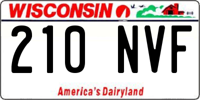 WI license plate 210NVF