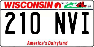 WI license plate 210NVI