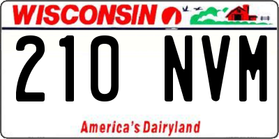 WI license plate 210NVM