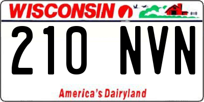 WI license plate 210NVN