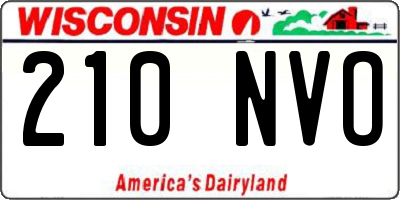 WI license plate 210NVO