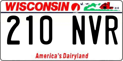 WI license plate 210NVR