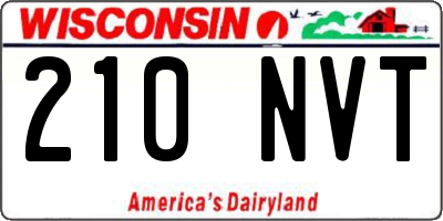 WI license plate 210NVT