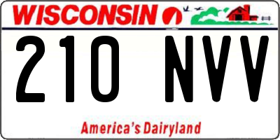 WI license plate 210NVV