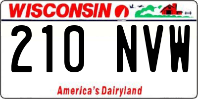 WI license plate 210NVW