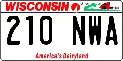 WI license plate 210NWA