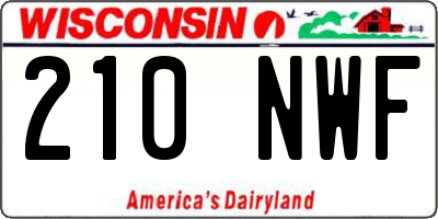 WI license plate 210NWF