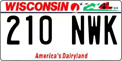 WI license plate 210NWK