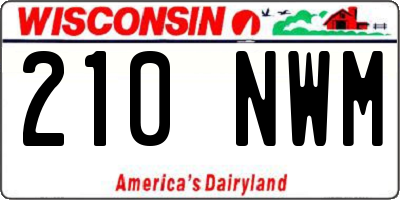 WI license plate 210NWM