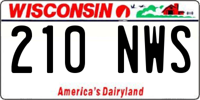 WI license plate 210NWS