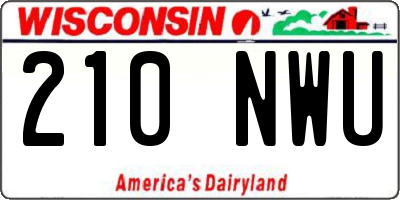 WI license plate 210NWU