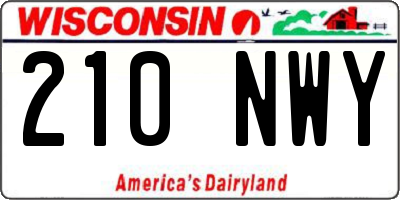 WI license plate 210NWY
