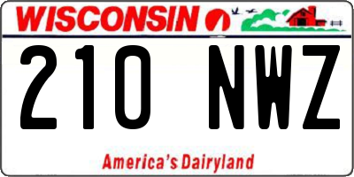 WI license plate 210NWZ