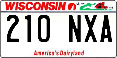WI license plate 210NXA