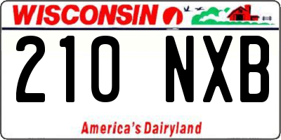 WI license plate 210NXB