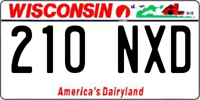 WI license plate 210NXD
