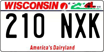 WI license plate 210NXK