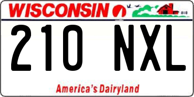 WI license plate 210NXL