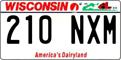 WI license plate 210NXM