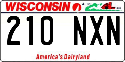 WI license plate 210NXN