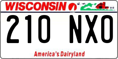 WI license plate 210NXO