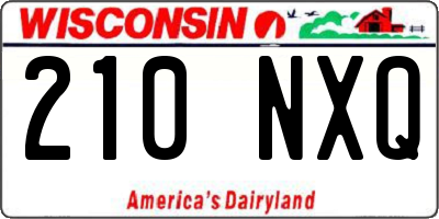 WI license plate 210NXQ