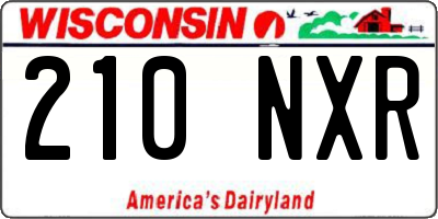 WI license plate 210NXR